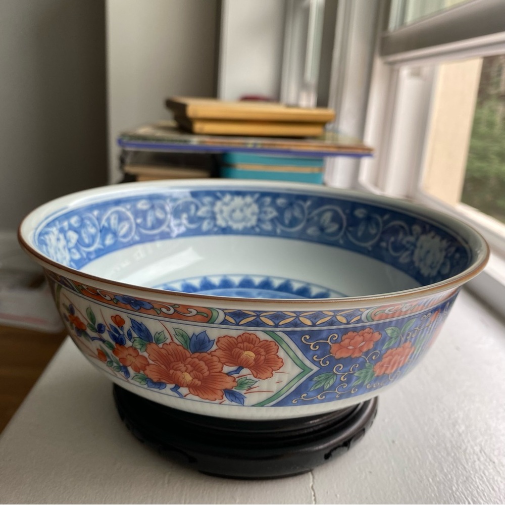 Vintage Tiffany & Co. Bone China Floral Bowl Chinoiserie Home Decor Dinnerware